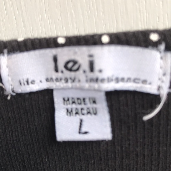 L.e.i. Y2K polka Dot Cami Tank Lace Straps Trim L - Picture 7 of 10